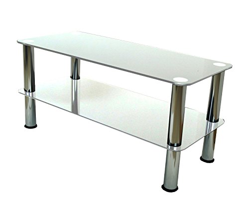 Preisvergleich Produktbild Mountright Couchtisch, Fernseh- oder Beistelltisch (Klarglas, silbrige Tischbeine)