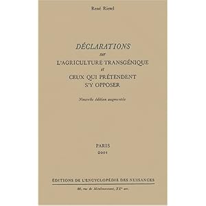 Déclarations sur l'agriculture transgénique et ceux qui prétendent s'y opposer Livre en Ligne Déclarations sur l'agriculture transgénique et ceux qui prétendent s'y opposer Livre en Ligne - Telecharger Ebook