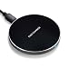 Produktbild LEAPCOVER Aluminium Qi Wireless Charging Pad für iOS und Android Smartphone Geräte Samsung Galaxy S7/S6/Edge/Plus, Note 8, Nexus, iPhone 8, 8 Plus, iPhone X, iPhone 7, 7 Plus, Etc. (Schwarz)