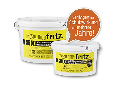 Raumfritz F10 PREMIUM RENOVIERUNGSFARBE mit LANGZEIT SCHIMMELSCHUTZ 5 Ltr. - 2