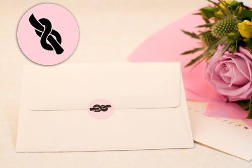 Festive Labels 210x “Tied Knot”, PASTEL PINK Wedding Invitation Envelope Seals, Round Sticky Self-Adhesive Permanent Stickers for Invites/Letters, 25MM Circular Pre-Printed Stationary