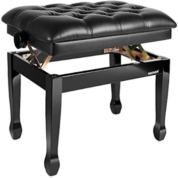 Klavierbank Klavierhocker Pianobank in schwarz mit Notenfach: Amazon.de