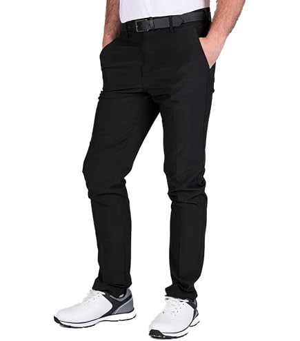 Island GREEN Men’s Compression Golf Trousers – Green Tapered Fit, 4 Pockets, Breathable Polyester