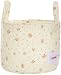 Minene Storage Basket/ Cream Flowers (Small, Pink)
