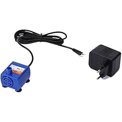 Ofanyia Pompe de Fontaine Cat + Adaptateur de Puissance, Pompe à Eau Submersible pour Chat Animaux de Compagnie, Pompe de Rechange(avec la Prise Européenne)