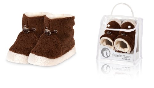 Slumbertoes Baby Winter Booties Fleece Brown, hand made, size 12-18 months