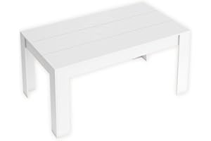 Skraut Home - KAI Tavolo Allungabile fino a 200 cm - 76 x 140 x 90 cm - Per Ogni Occasione - Bianco - Ideale in Sala da Pranzo o Cucina - Stile Moderno - Legno Bianco