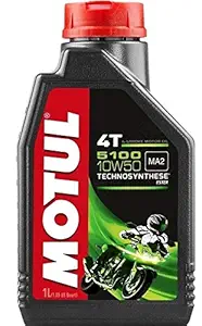 Motul 5100 4T Technosynthese 10W-50 API SL/SJ/SH/SG Semi Synthetic Engine Oil for Bikes (1L)