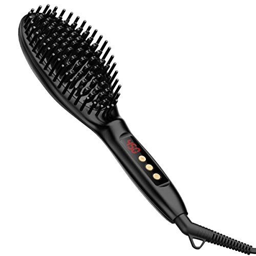 USpicy US-FS005 Glätteisen Glättungsbürste elektrische Glättbürste für Lange Haare Glätten und Pflegen