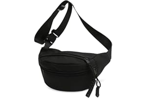 YZROHYI Bolso Riñonera Mujer Viaje,Bolsa Cintura Mujer,Riñonera de Pecho,Fanny Pack,Belt Bag Women,Crossbody Bolsos Cruzado,Bolso de Hombro Casual,Bandolera Bolsos de Mano con Correa Ajustable - Negro