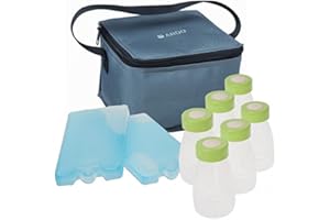 Ardo Breast Milk Cool Bag Complete. Insulated Storage Cooler Bag for Safe Transport of Breastmilk. Includes 6 Bottles, 2 Coolers & Cooling Bag. Great For Holiday, Work & Travel. Baby Bottle Travel Set
