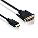 Produktbild rocabo 1095 Kabel – HDMI Stecker Typ A 19 Pol auf DVI-D Stecker 18+1 – High-Speed - vergoldete Kontakte – Full-HD 1080p Schwarz 0, 5m