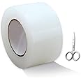 1 Roll(26ft) Clear Plastic Cuttable Invisible Natural Self-Adhesive Makeup Fold Eyelid Tape Stickers Instant Eye Lift Strips With Scissor Big Eye Decoration for Hooded Droopy Uneven Mono-eyelids