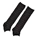 Miki&Co Ladies Dots Printed Elastic Cuff Knee High Leg Warmers Black Pink Pair