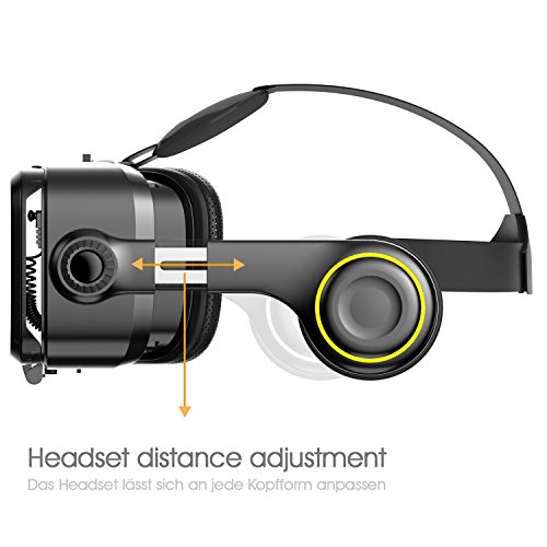 VR-SHARKÂ® X4 Bundle - Virtual Reality Kit with Touchbutton & Bluetooth Gamepad & Hardcase | VR glasses for 4.7 - 6.2 inch Smartphone 's | Comp. With NEXUS / SAMSUNG / LUMIA / LG / MOTO / HTC / HUAWEI / SONY | [FOV 120 Â° | PD + FD | BT Controller | White]