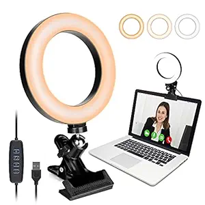 Video Conference Lighting, VICIALL 6.3? Desktop Ring Light with Clip, LED Selfie Ring Light for Video Conference, Zoom Calls, Live Streaming, Photography, Online Teaching, Make UP