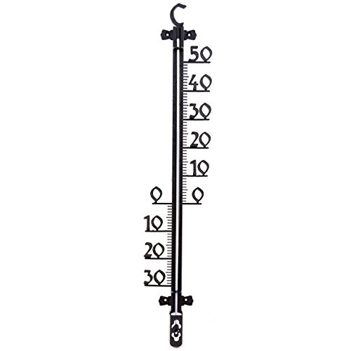 Lantelme 5852 Gartenthermometer 66 cm Analoger Kunststoff Thermometer Farbe schwarz