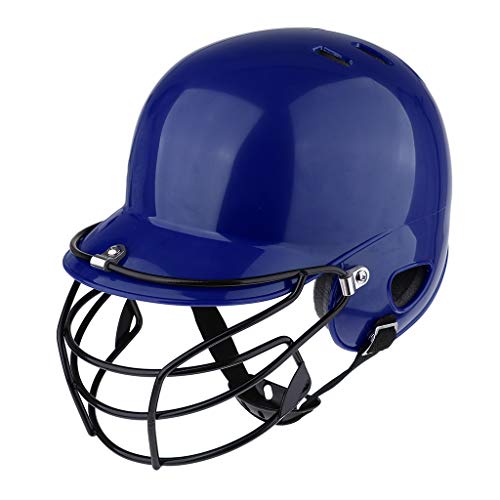 Preisvergleich Produktbild IPOTCH Baseball Helm Softball Schutzhelm mit Gitter für Herren Dmaen - Blau