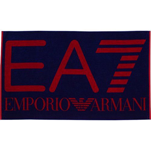 Preisvergleich Produktbild Emporio Armani EA7 Herren Strandtuch Duschtuch Badetuch Strandhandtuch logo blu