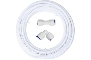 PAROAD 10M 1/4 zoll AD PE Kühlschrankschlauch, Wasserzulaufleitung Schlauch, Osmose Schlauch für Side by Side Kühlschrank, Wasserfilter, Aquarium, Wasserzulaufleitung mit Schlauchkupplung