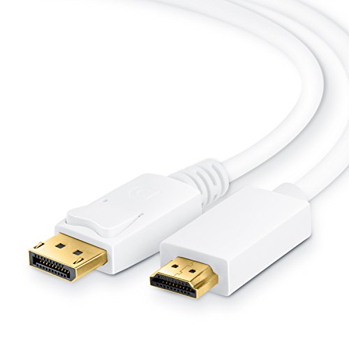 CSL - 1m DisplayPort zu HDMI Kabel | Adapterkabel | Full HD 1080p | 24 Bit True Color | 3D | HDCP | vergoldete Kontakte | weiß
