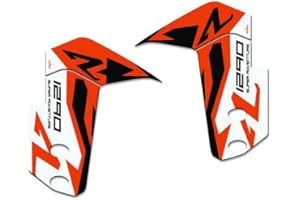 Resin Bike Autocollant Moto Compatibles avec KTM 1290 Super Adventure R 2017 2018. Protections Latérales Garde-Boue Contre les Chocs et les Éraflures. Autocollant 3D Résinés Plaque de Direction Avant