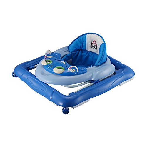 Homcom® Lauflernhilfe Laufhilfe Gehhilfe für Baby Gehfrei Babywalker höhenverstellbar (Blau) - 7