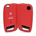 Produktbild kwmobile Autoschlüssel Hülle für VW - Silikon Schutzhülle Schlüsselhülle Cover für VW GTI Skoda RS 3-Tasten Klapp Autoschlüssel Rot