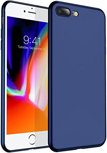 iPhone 7 Plus Case, iPhone 8 Plus Case, Flyyu Simple Stylish Slim Fit Shell Full Protective Matte Finish Coating Hard Plastic Phone Case Cover for Apple iphone 7 Plus / 8 Plus - 5.5'' – Navy Blue