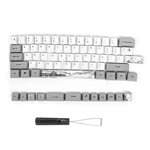 Keycaps, 73pcs Sublimation PBT Mechanical Keyboard Keycap Wear Resistance Five-Faced Dyed Keyboard Accessory with Shaft Puller, for Mechanical Keyboard, Keyboard Decoration(Ink-Pattern)