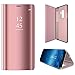 Produktbild FNBK Samsung Galaxy S9 Plus Hülle Spiegel Cover Mirror Case Flip Schutzhülle Roségold Handyhülle Wallet Handy PC Luxus Bumper Backcover Stand Stoßfest Bookstyle Männer Frauen Handytasche