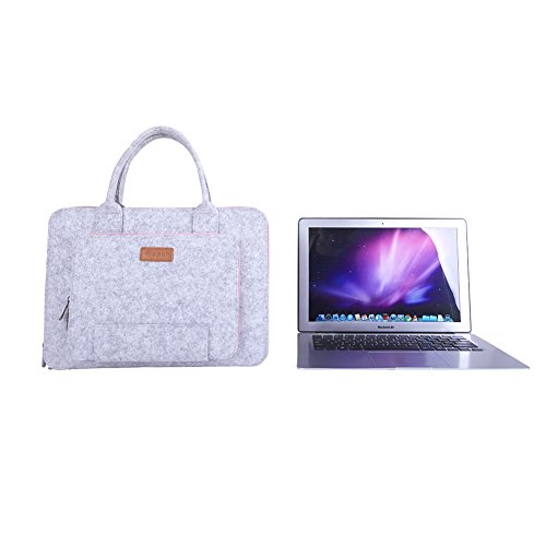 Ropch 15 6 Zoll Filz Sleeve H  lle Laptop Tasche f  r 15 - 15 6 Zoll Acer   Asus   Dell   HP   Lenovo - Grau   Rosa