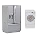 Price comparison product image ismarttech Dollhouse Miniature Silver Fridge Refrigerator + Tumble Dryer Machine for 1:12 Doll House Mini Furniture