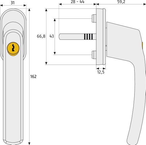 ABUS Fenstergriff abschließbar FG210, Triples Set-3-Stück gleichschließend, weiß - 3