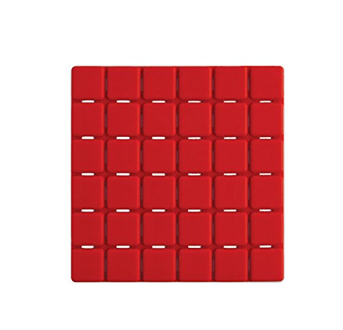 MSV Premium Duschmatte Badematte Badewanneneinlage Anti Rutsch Pads – 6 Stück – antibakteriell rutschfest mit Saugnäpfen – Rot – ca. 13 x 13 cm – duftet nach Rosen – waschbar bei 60° Grad - 2