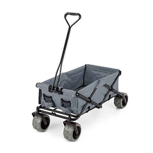 Waldbeck Greyjoy Bollerwagen Handwagen (68 kg Ladung, Transporttasche, faltbar, breite Räder, Kühltasche, witterungsbeständig) gra - 4
