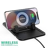 Caricabatteria da auto veloce senza fili, Steanum Qi Phone Caricatore a induzione wireless, Supporto da tappetino in silicone antiscivolo per iPhone X / 8/8 Plus, Samsung Note 5/8, Galaxy S9 / S9+ / S8 / S8 + / S7 / S6 edge +