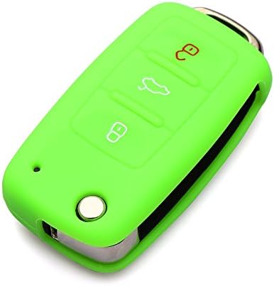 Remote Flip Key FOB Silicone Case Cover-fit Golf Passat Bora New Beetle Scirocco Jetta Touran Fox Polo Tiguan Eos Sharan Touareg Phateon Caddy T5 Amarok Lupo Seat Altea Alhambra Leon Ibiza Exeo Cordoba Arosa