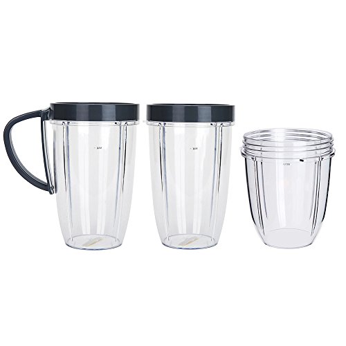 UNIQUEBELLA Ersatzteile Für Nutribullet , 3 Stk Tasse Cup mit Griff Entsafter Zubehör Für NUTRIBULLET Blender Entsafter Standmixer