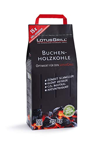 Lotus grill charbon de bois de hêtre 2,5 kg ! spécialement conçu pour le barbecue au charbon de bois