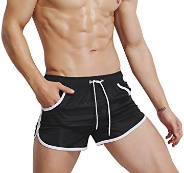 Fowater Mens Swimming Trunks Swim Briefs Beach Shorts Quickdry Swimwear Swimsuit Pocket