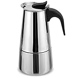 Großartig für beide Hausdienste und als reisende, camping,unterwegs Kaffeemaschine.Fit für die meisten Kochfelder, verwenden Sie kleine oder mittlere Feuer um eine stabile Leistung zu gewährleisten. Überprüfen Sie bei der Verwendung auf einem Gasherd, ob der Durchmesser des Topfbodens auf den Ofenrost passt, bevor Sie die Größe wählen. Für den Einsatz bei Induktion sollten Sie auf Kochfeldern mit einer max. Durchmesser von 4 