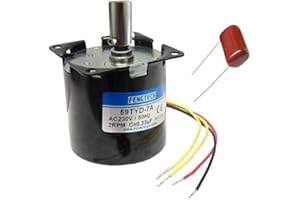 FENGTECH AC Synchron-Getriebemotor mit 8mm Grillspieß-Aufnahme, 60mm, 230V, 50Hz, 4W (4 Umdrehungen/Minute)