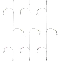 Dyxssm Fishing Hooks With Leader Rigging - Stainless Steel Wire Rigs, Pre-Snelled, Pack Of 3 (Size 4#)