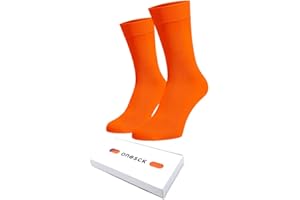 ONESCK Super Soft Cotton Dress Socks Vibrant Plain Colours for Men, Women