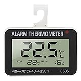 【Función】 Este termómetro digital para refrigerador se usa para probar la temperatura del refrigerador y el congelador, ℃ / ℉ conmutable presionando el interruptor. Se puede usar para medir temperaturas que varían de -40 ° C a + 70 ° C (-40 ° F ~ + 158 ° F).