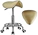 Massage Imperial® iSTOOL Chrome Gas Lift Massage Stool Beauty Therapy Reiki Height Adjustable Salon Swivel Manicure Tattoo Stools Chair Portable Massage Table - Cream