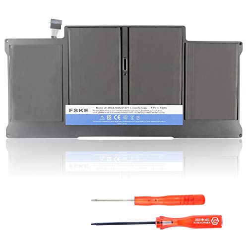FSKE® A1377 A1405 A1496 Batteria per Portatile Apple MacBook Air 13" A1369 A1466 (2010, 2011, 2012, 2013, 2014, 2015) [Li-Polymer 7.6V 7200mAh]