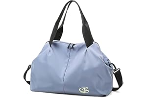 Vllcsla Bolsa Deporte Mujer Pequeña, Bolsos Deportivo con Bolsillo Humedo, Bolso Gimnasio, Bolsa de Viaje Resistente al Agua, Bolsas de Fin de Semana Suave, Mochila Gimnasio Mujer, Azul