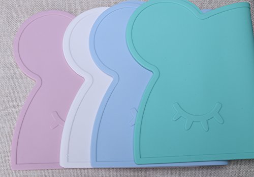 Rutschfeste Tischunterlage Süßes Bärendesign Tischset abwaschbar aus Silikon, für Babys, Kleinkinder und Kinder , tragbar spülmaschinentauglich, mikrowellentauglich, durch FDA zugelassenes Geschirr, ein BPA-freies, Passend für die meisten Hochstuhl-Tabletts - 5